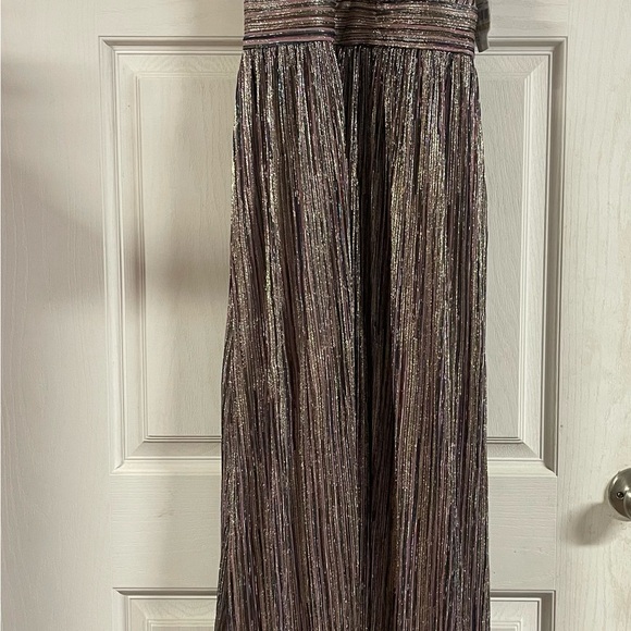 Night Way Collections Shimmering Silver Maxi Dress - Picture 1 of 8